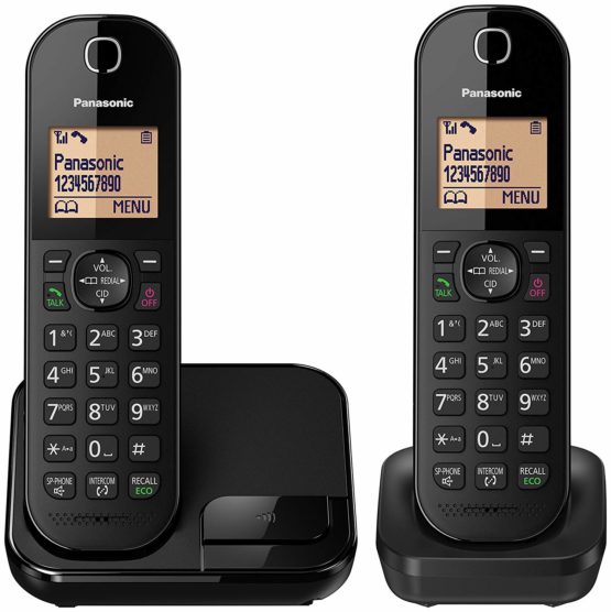 Panasonic KX-TGC41 Digital Cordless Phone with Nuisance Call Blocker, speakerphone and call waiting - Black (Pack of 2)
