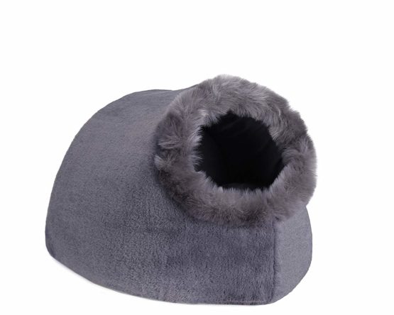 VERTAST Cat Small Dog Cosy Bed Pets Igloo Bed Hideout Cave, Cushion Washable, grey - Image 3