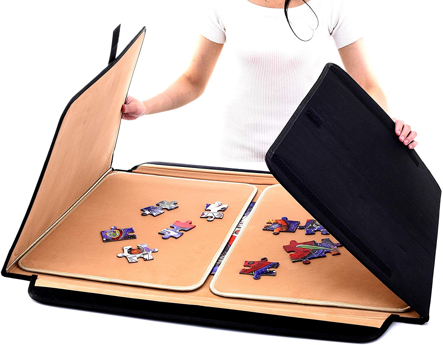 Jaques of London Premium Jigsaw Board for 1000 Pieces, Brown, 1000 pieces or 79cm x 54cm