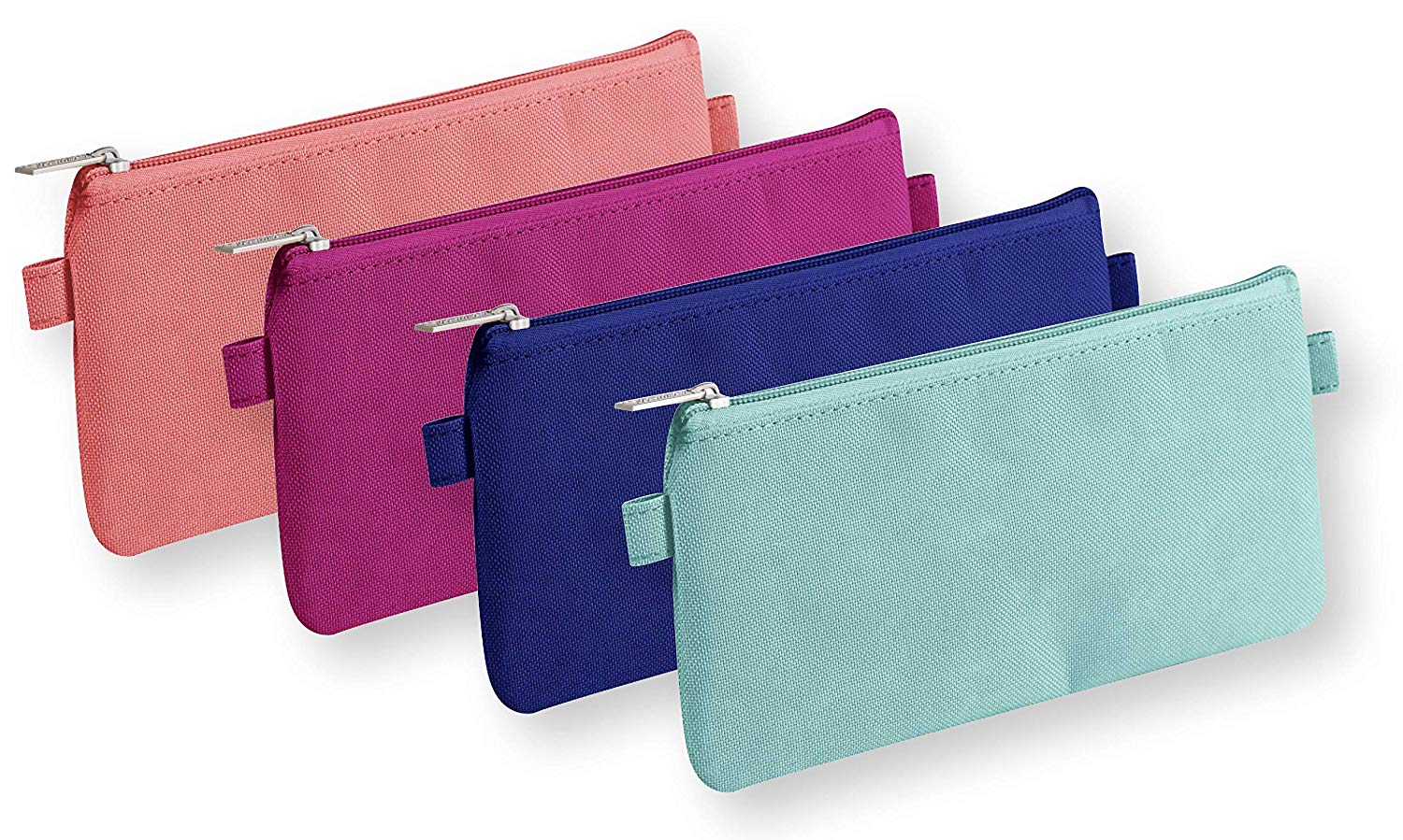 Clairefontaine 8479C, One Flat School Colourful Pencil Case with Zipper, Dimensions: 22x11 cm, Random colours, Practical