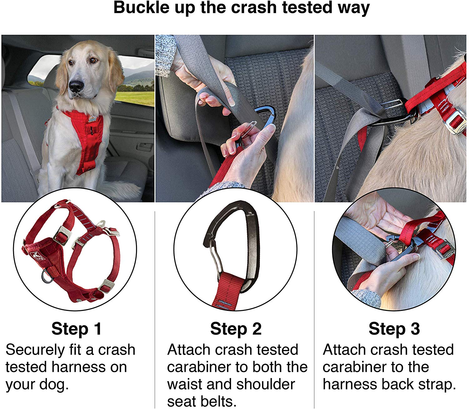 Kurgo Dog Harness, Car Harness for Dogs, Front DRing for No Pull