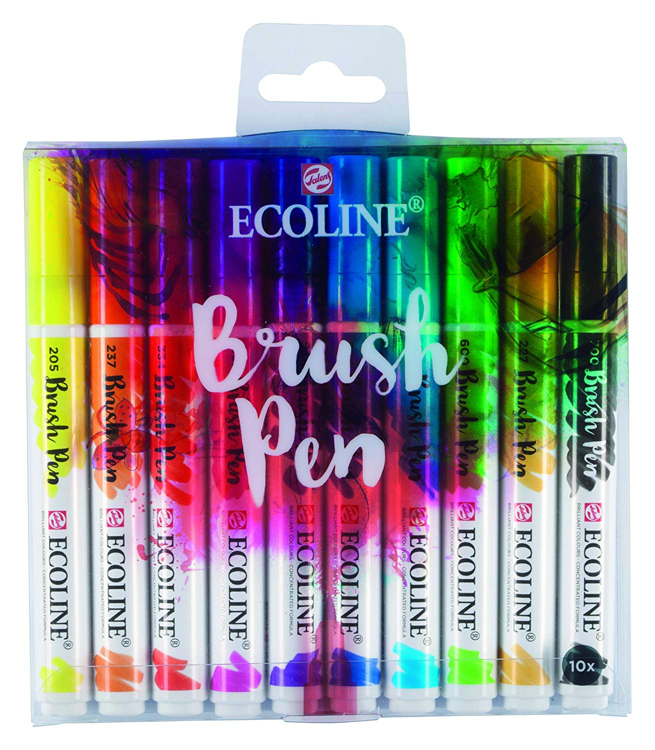 Talens Ecoline 10 brush pens, Pink, 10 count (Pack of 1)