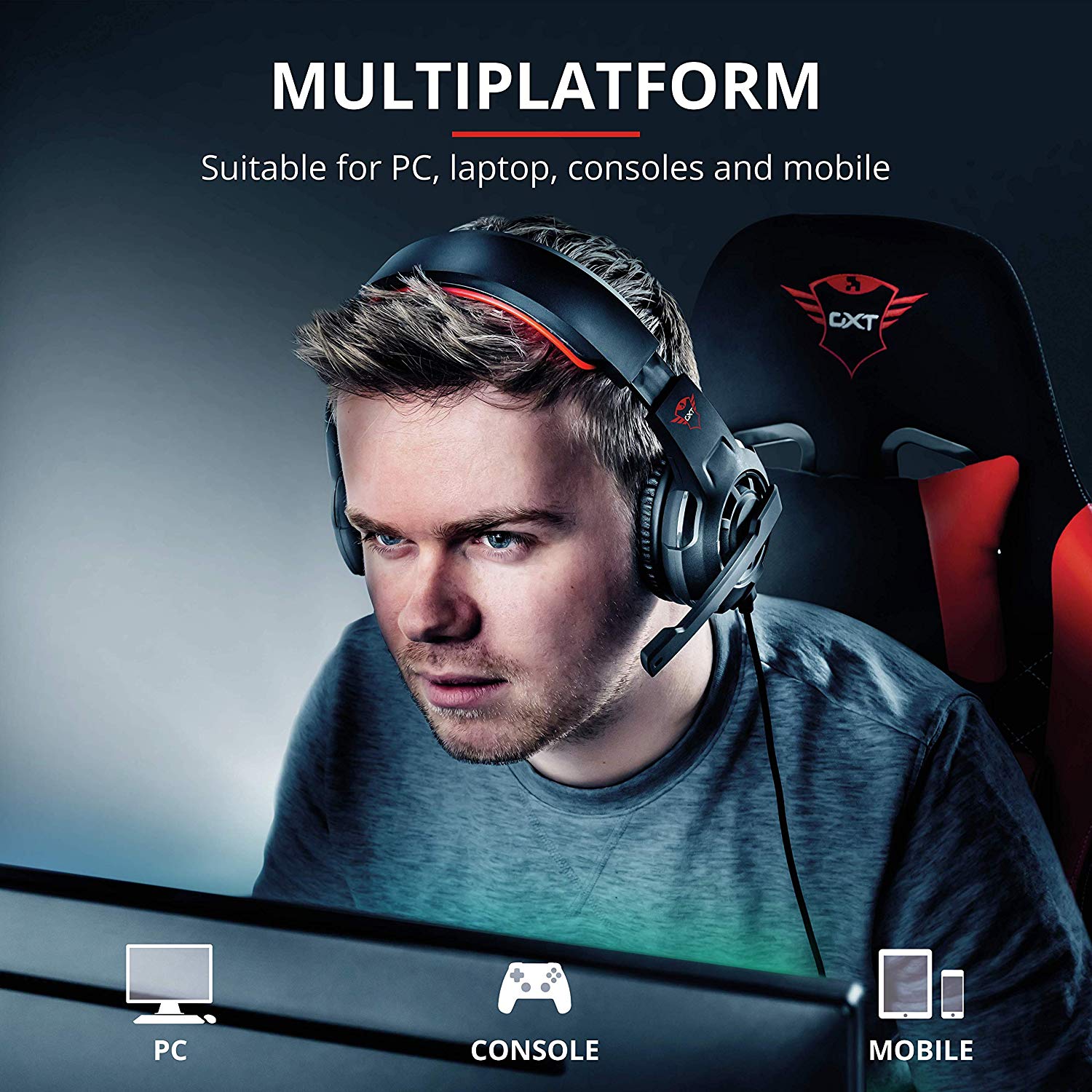Trust Gaming Headset GXT 310 Radius with Microphone, Adjustable Mic and Headband, Wired, 1 m Cable - Image 3