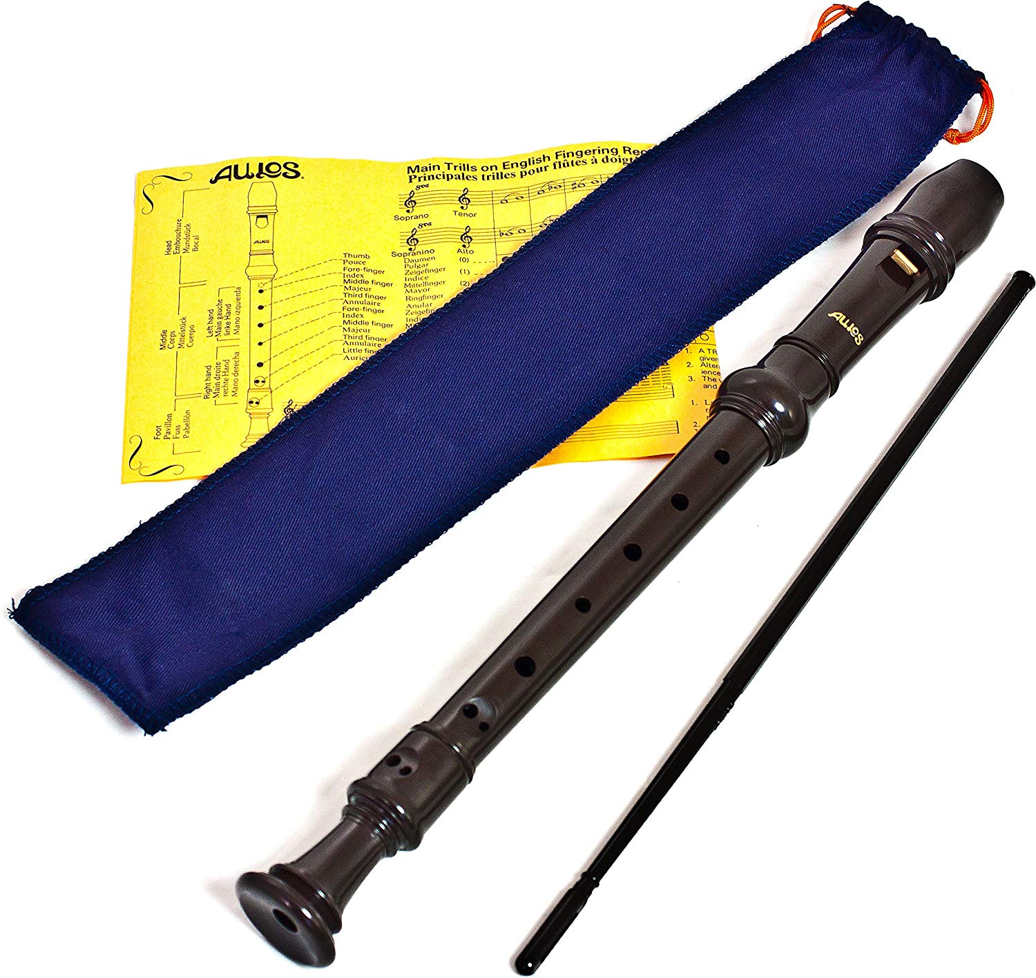 AULOS 303BD Descant School Recorder. Brown. Made in Japan. Easy to Play. Lightweight ABS Construction, With Thumb Rest