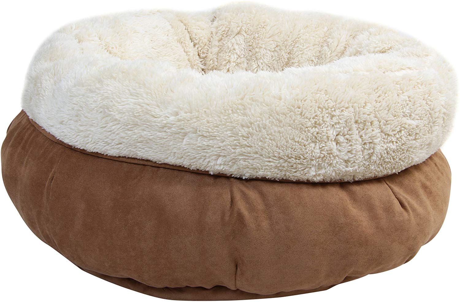 All For Paws Lambswool Donut Cat Bed, Tan, 20 x 20 x 3 cm (L x W x H)