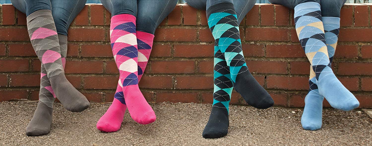 Rhinegold 0 Rhinegold Fully Cushioned Sole Riding Socks, Blue/Navy, One Size UK