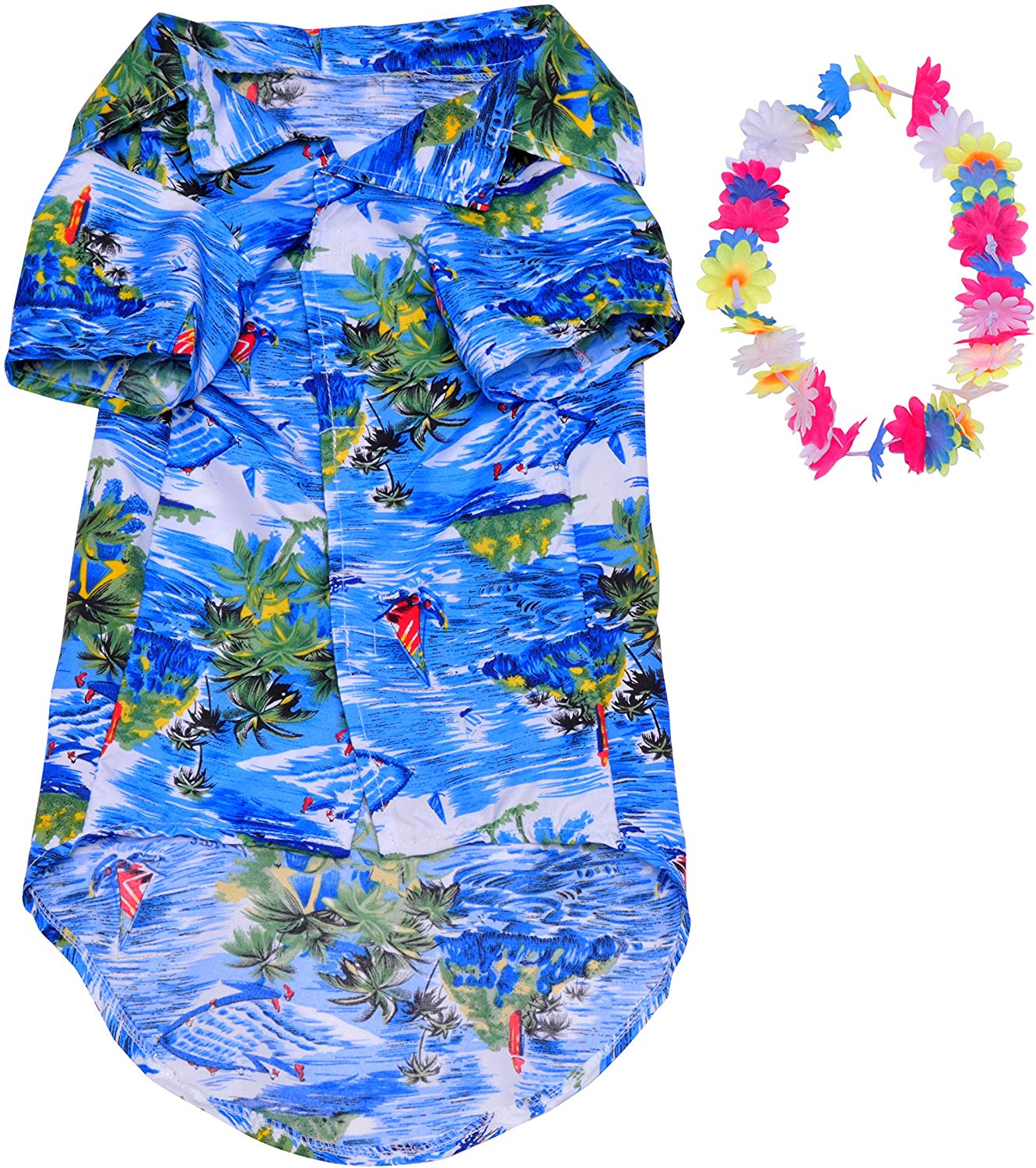 Rubies Official Largeulau Shirt and Hawaiian Lei Pet Dog Costume Halloween Halloween, Multi, Medium - Image 3
