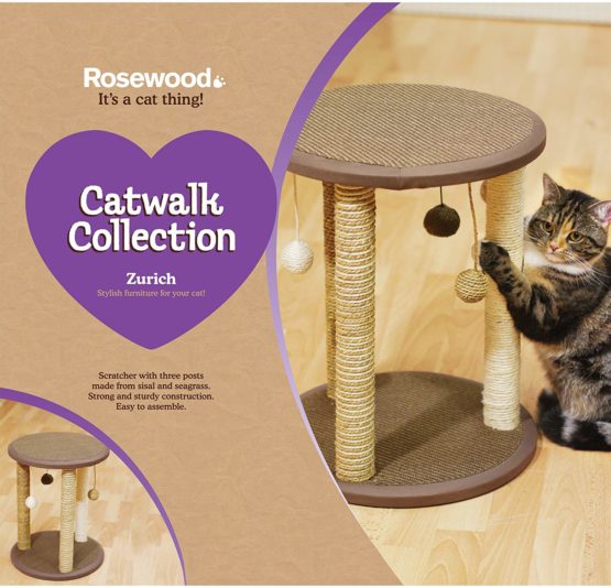Rosewood Zurich Cat Scratcher/Post, green/beige - Image 2