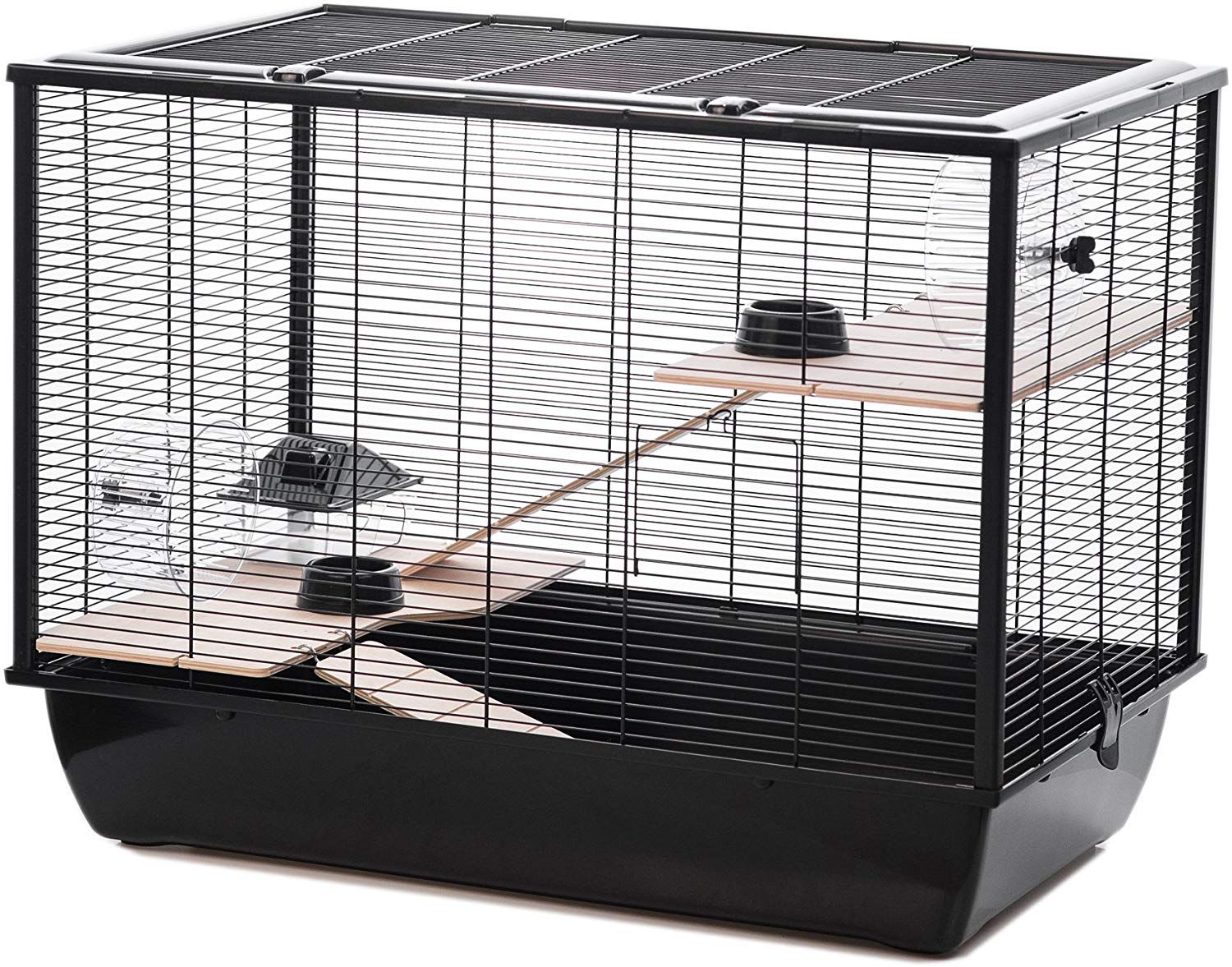 Hamster & Rat Cage Langham 78 x 48 x 58cm - Black, 2 Floors, 78 cm L x 48 cm W x 58 cm H