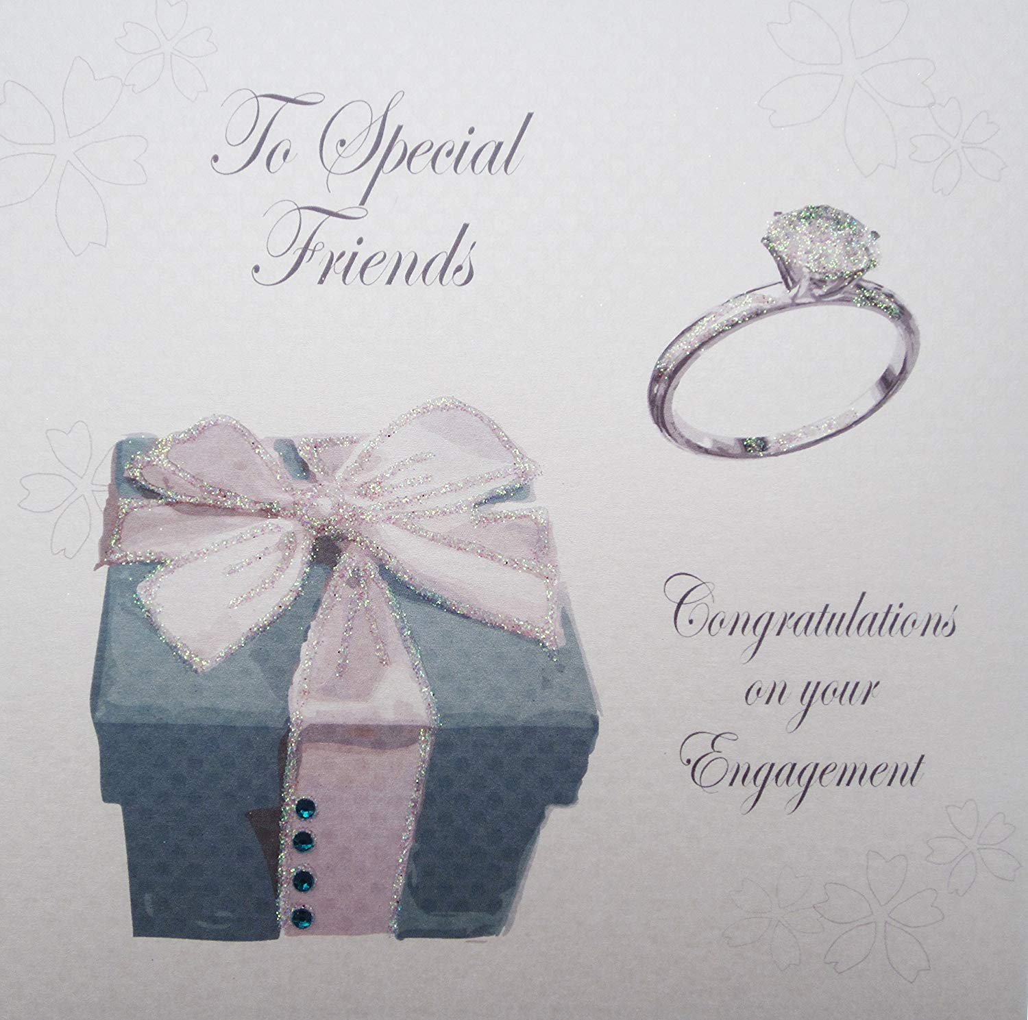 WHITE COTTON CARDS Handmade to Special Friends Congratulations On Your Engagement Code Card, White, PD251