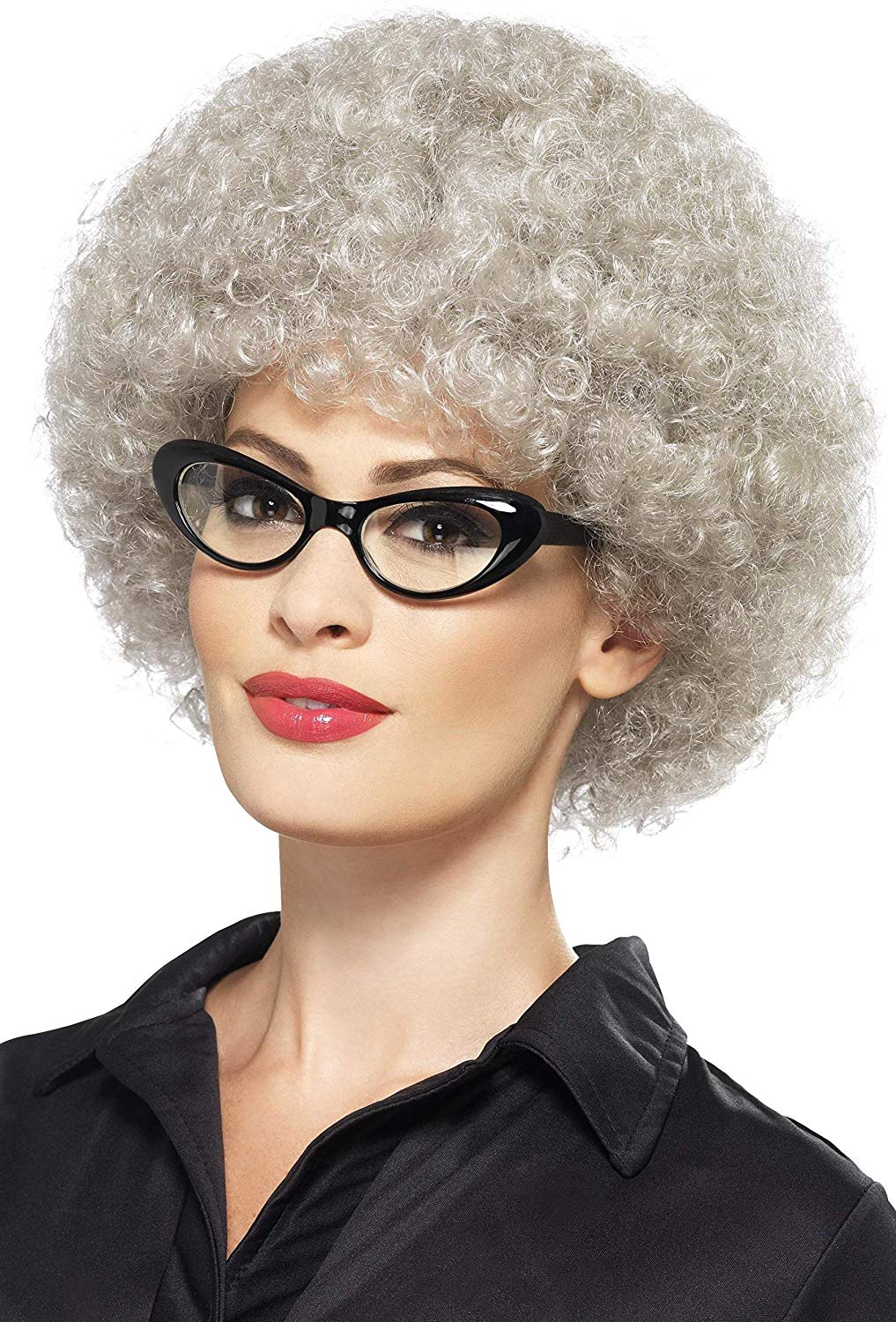 Smiffys Granny Perm Wig, Grey, Funny Fancy Dress, Adult Dress Up Wigs