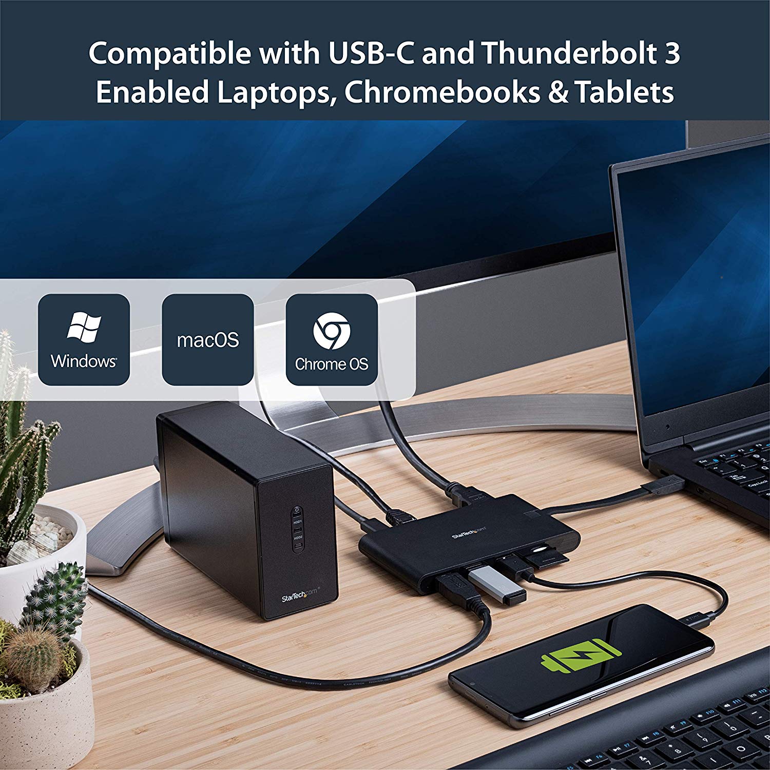 StarTech.com USB C Multiport Adapter, USB Type-C Mini Dock with HDMI 4K or VGA 1080p Video, 100W Power Delivery Passthrough - Image 3