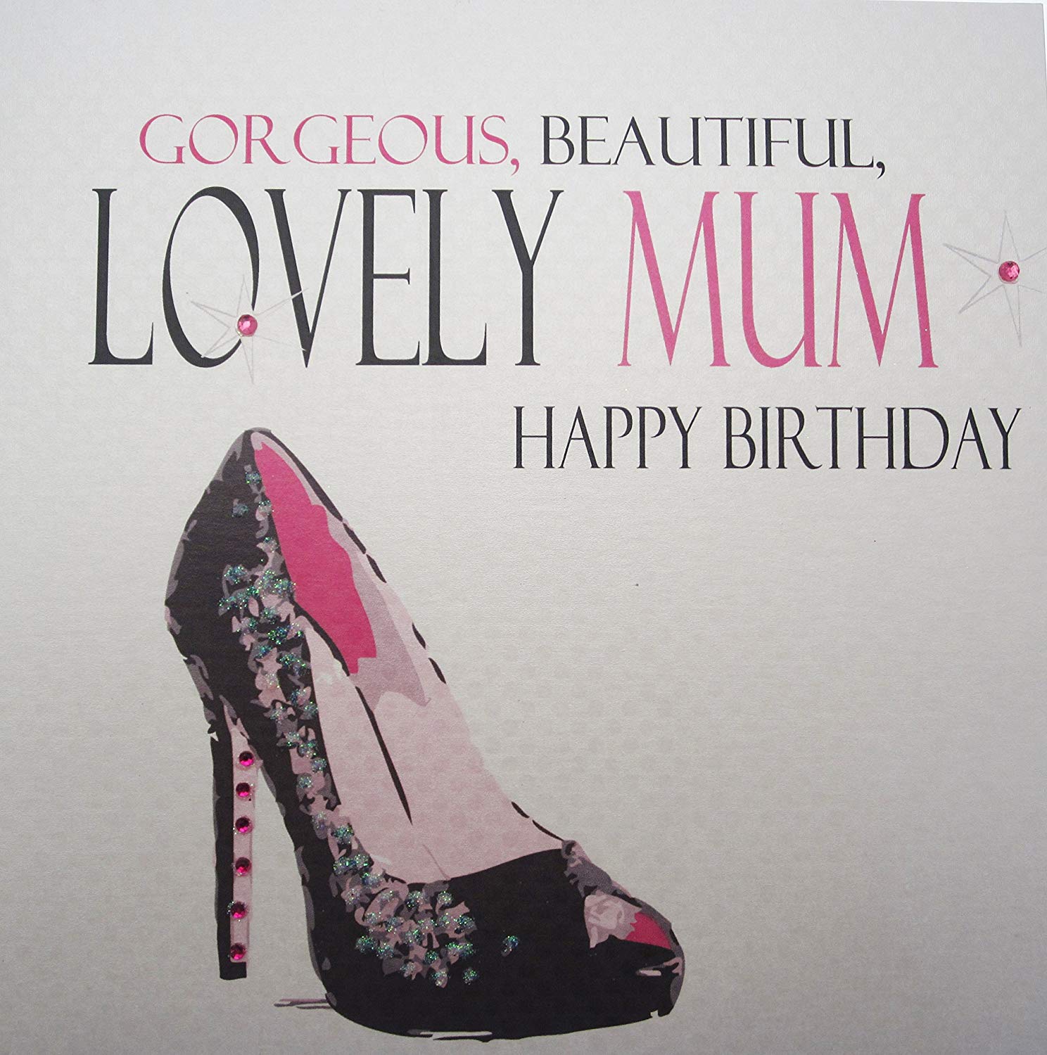 WHITE COTTON CARDS Gorgeous, Beautiful, Lovely Mum Happy, Handmade Birthday Card, Code N63-M