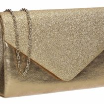 SwankySwans Women's Kelly Glitter Envelope Clutch Bag Party Prom Bag Clutch