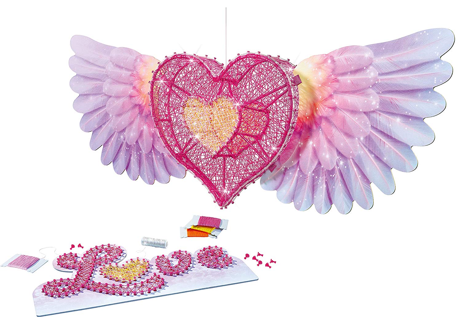 Ravensburger String it Maxi: 3D Heart String Art Craft Set for Children from 8 Years Old, Creative Thread Pictures, with Glitter Effect - Image 3