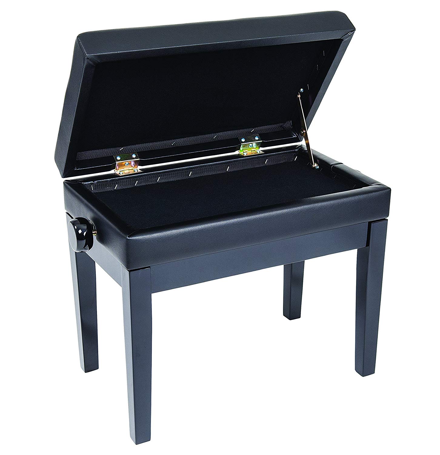 Kinsman KPB10BK Deluxe Adjustable Piano Bench-with Storage-Black, Standard - Image 2