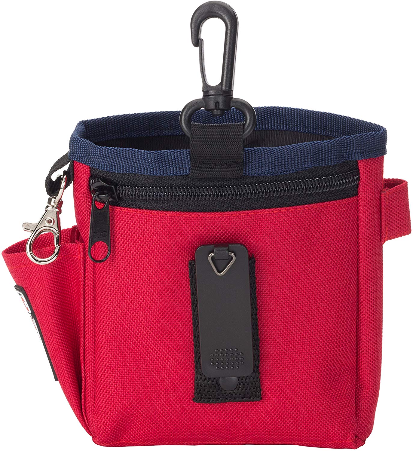 COMPANY OF ANIMALS Treat Bag, Red, Zipped Pockets & Drawstring, Clips on Belt, Waistband or Pocket, Waterproof Treats Pouch - Image 2