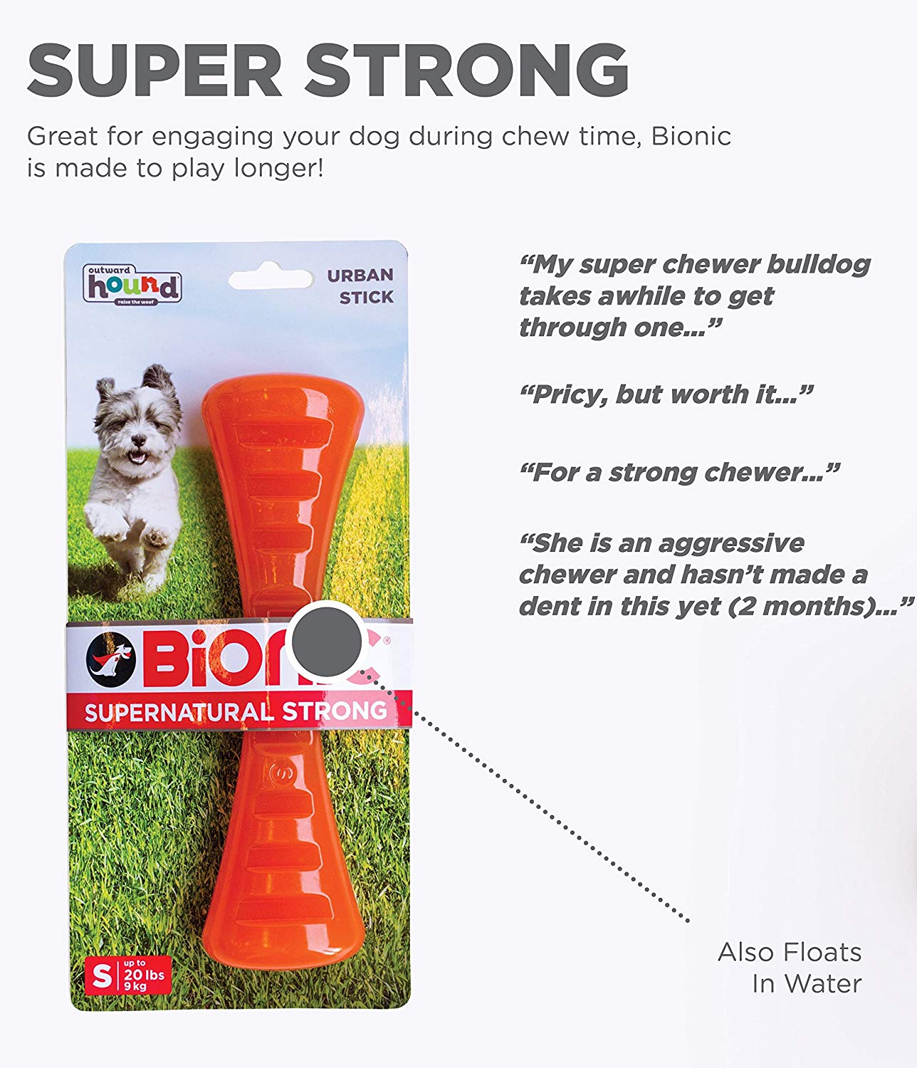 Bionic Dog Stick Toy, Orange, Small, 0.18 kg - Image 2