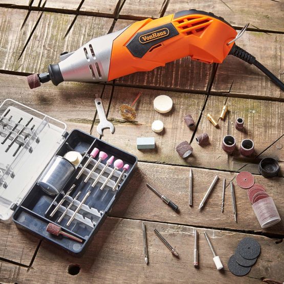 VonHaus Rotary Tool/Multitool Combitool Multi Purpose Heavy Duty 170W with 120PC Accessory Set & Storage Case – Variable Speed Switch - Image 2