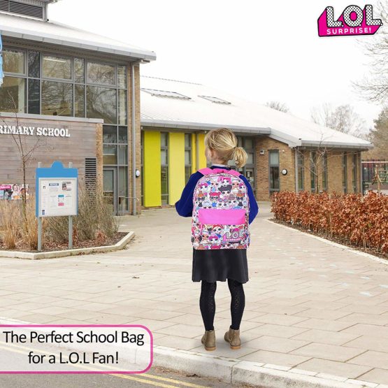 L.O.L. Surprise ! Backpack for Girls and Teens Featuring All-Over Dolls Print | Kids LOL Bag for School Or Travel, Pink Canvas Girls Rucksack with Front Pocket | Great Birthday Gift Idea - Image 3