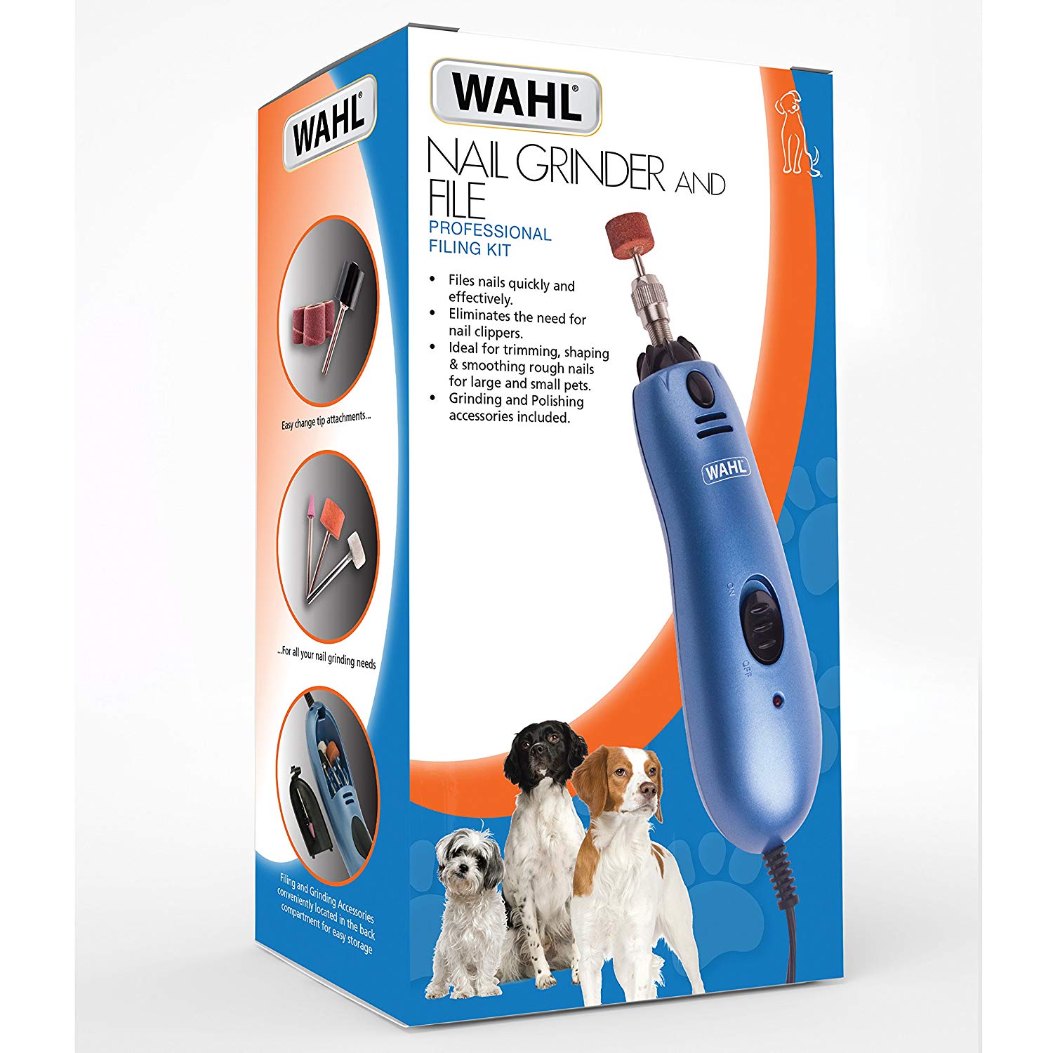 Wahl Dog Nail Grinder/File for Pets Mains Powered, Clear, 1 Count (Pack of 1), Blue - Image 4