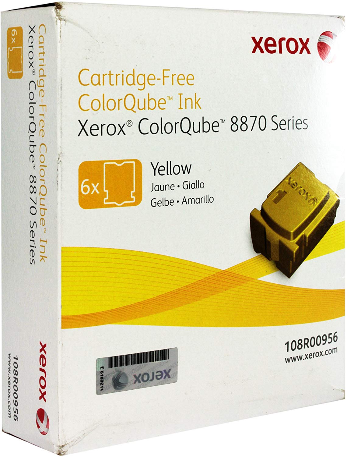 Xerox ColorQube 8870/8880 Yellow Solid Ink (6 sticks, 17,300 Pages) - 108R00956, 17300 Pages
