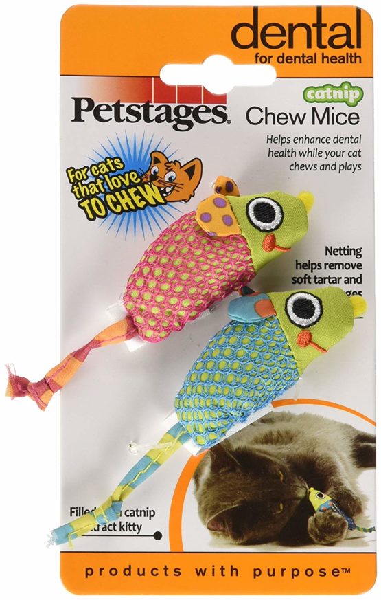 Petstages Catnip Chew Mice Dental Health Cat Toy - 2 Pack - Image 4