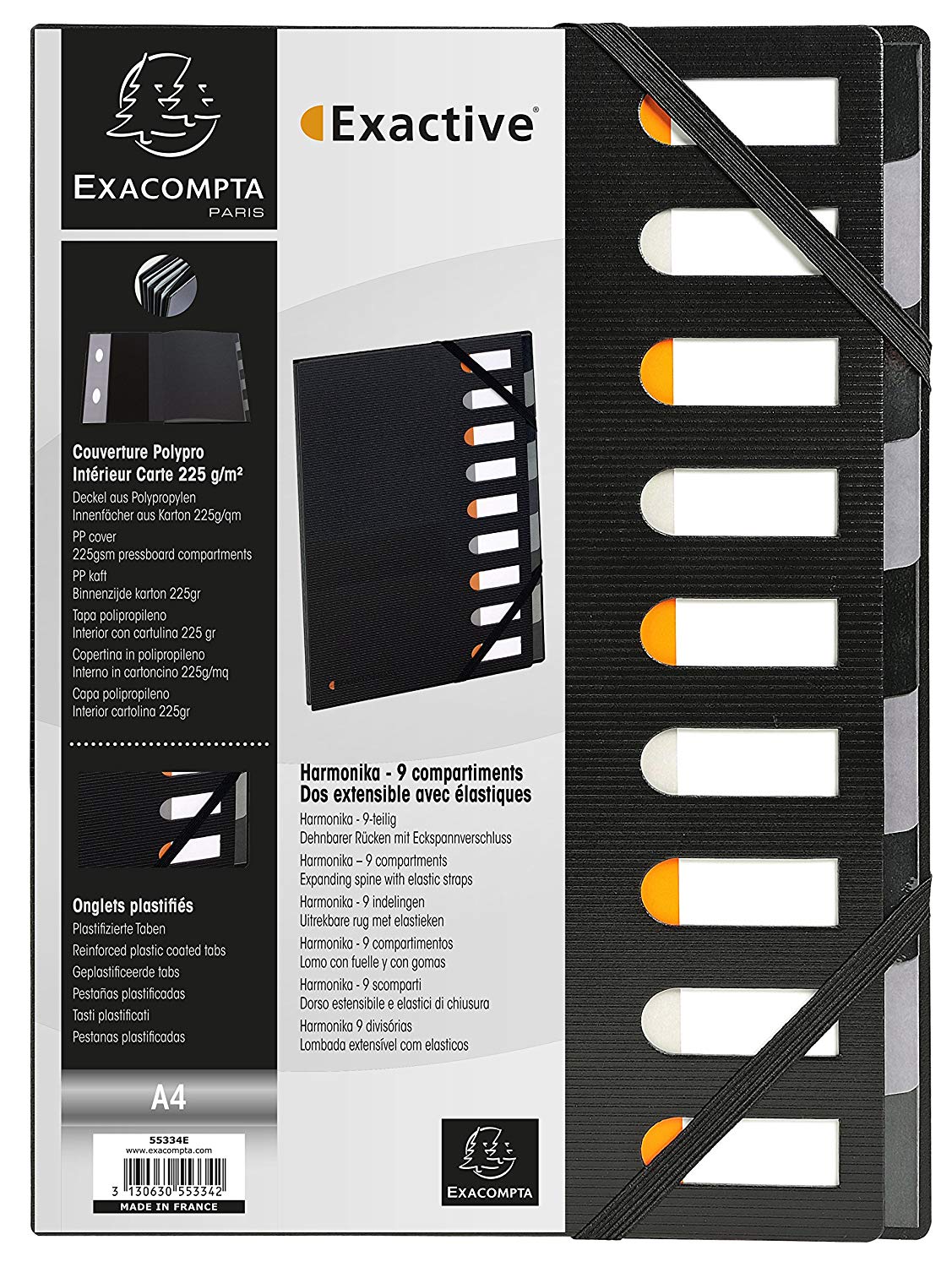 Exacompta, Ref 55334E, Exactive, Harmonika Expanding Spine Multipart File, 245 x 320mm in Size