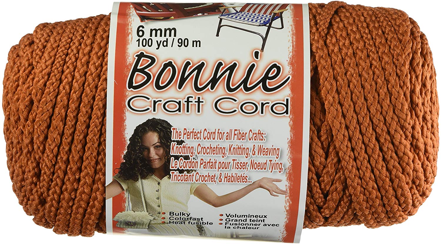 Pepperell polyolefin fiber Bonnie Macrame Craft Cord 6 mmx 100 yard-Rust, Pack Of 1