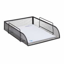Relaxdays Stackable Paper Tray/Document Holder/Desk Organiser, Metal, Black, 33.5 x 26 x 8.5 cm