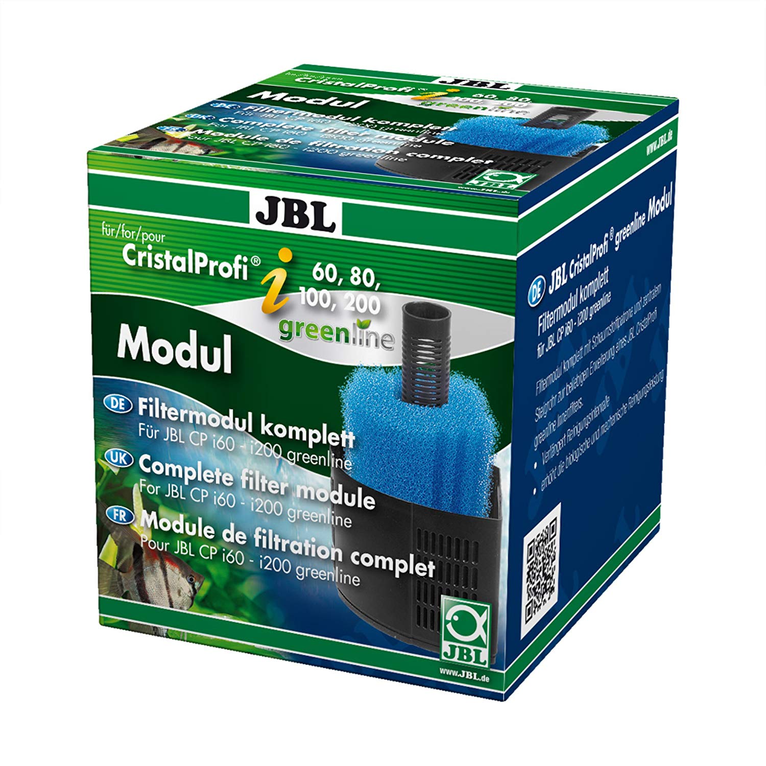 JBL CristalProfi i greenline Modul, Filter module for internal filter series CristalProfi i, Black / Blue, 1 Stück (1er Pack)