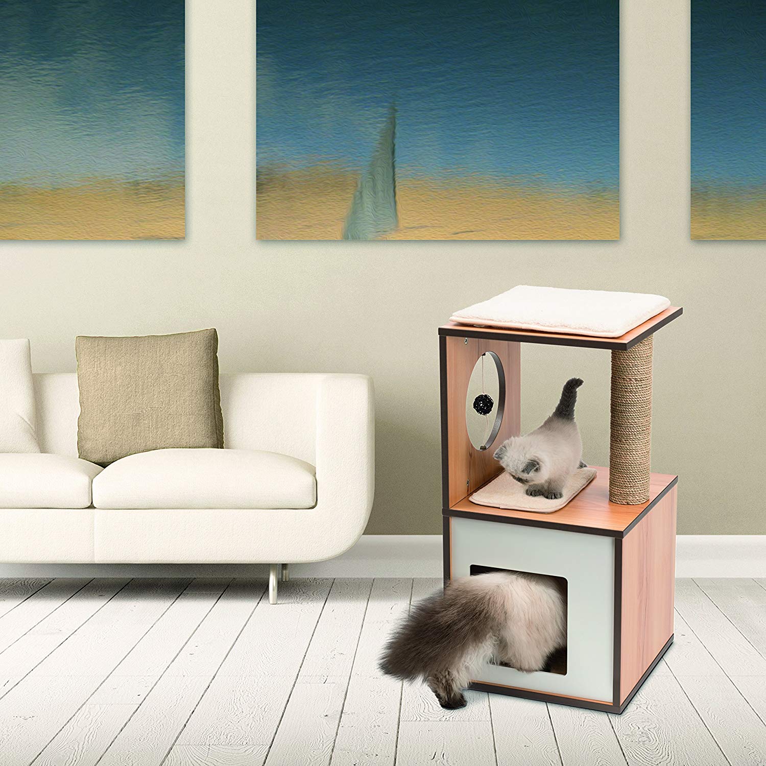 Vesper V-Box Cat Tree, Small in Walnut - Image 2