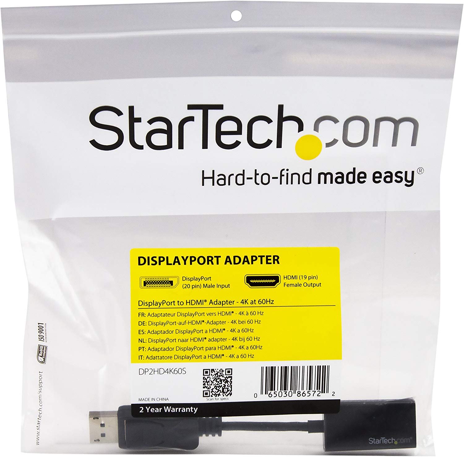 StarTech.com DisplayPort to HDMI Adapter, 4K 60Hz Active DP 1.4 to HDMI 2.0 Video Converter - Image 4