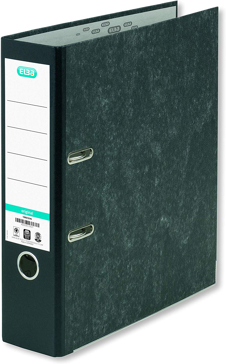 Elba A4 Lever Arch Files, Black Cloud Effect, Durable Matt Paper-on-Board Filing Folders, 80 mm Spine Holds Up to 560 Sheets, Pack of 3 - Image 2