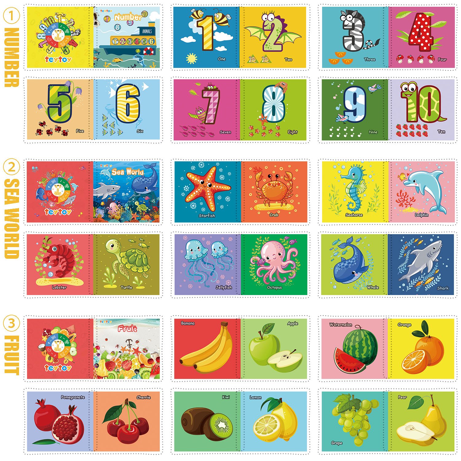 Crinkle Books for Babies Baby Books 0-6 Months Fabric Books Nontoxic Cloth Books Soft Baby Books Newborn Toys Soft Alphabet and Numbers Book Early Education Baby Shower Gifts - Image 3