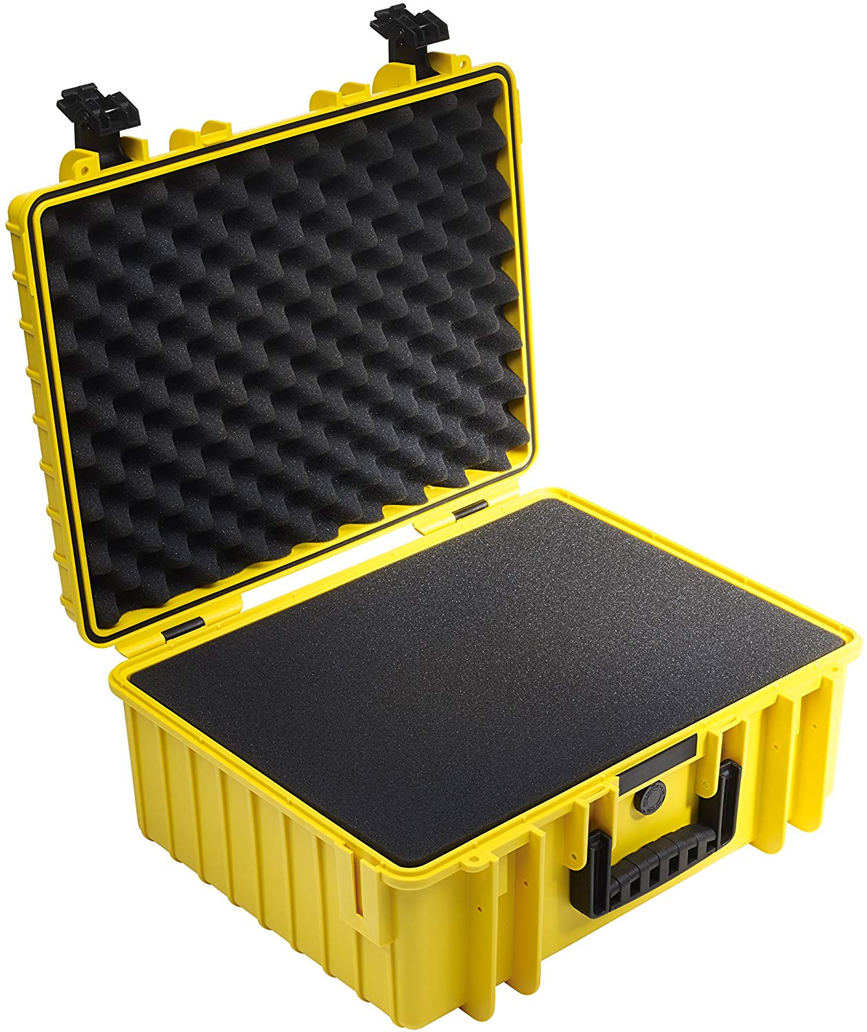 B&W Outdoor Transport Case, Type 6000 with Cubed Foam, Yellow, Waterproof according to IP67 Certification, Dustproof
