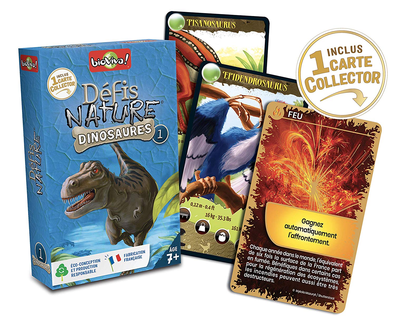 Bioviva Nature Challenges Animal- Dinosaurs 1 Card Game, Multi- Color, für 7-Jährige