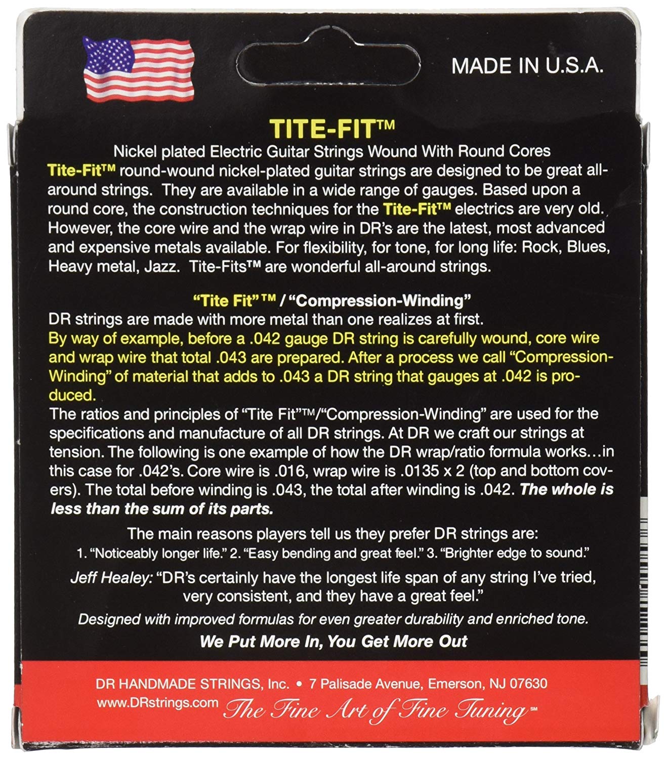 DR Strings TITE-FIT™ - Nickel Plated Electric Guitar Strings: Medium to Super Heavy 10-56, Black - Image 2