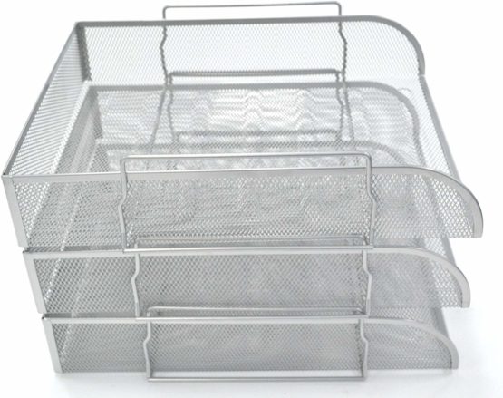 SHINE Mesh Filling Front Load 3 Trays Letter File Storage Rack Holder Tray Organiser Desktop Office - Image 4