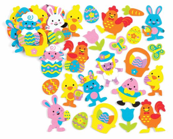 Baker Ross AV987 Easter Foam Stickers for Children Creative Art Supplies & Decorations (Pack of 120), Assorted