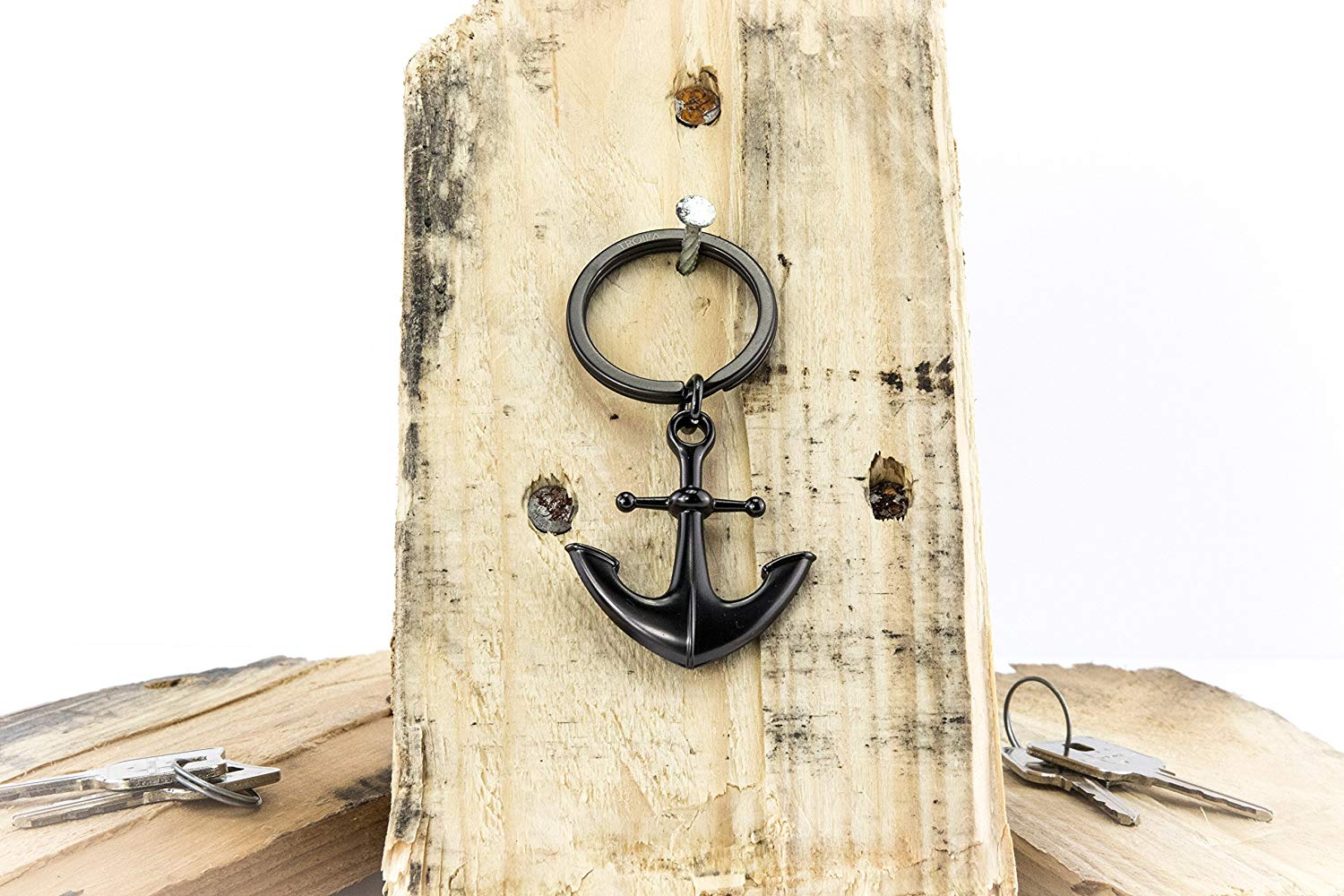 TROIKA Heimathafen - KR17-10 - Keyring - Anchor - Nostalgia - Hope - Lucky Charm - Matte - The Original from, black, 6 cm, Keyring - Image 3