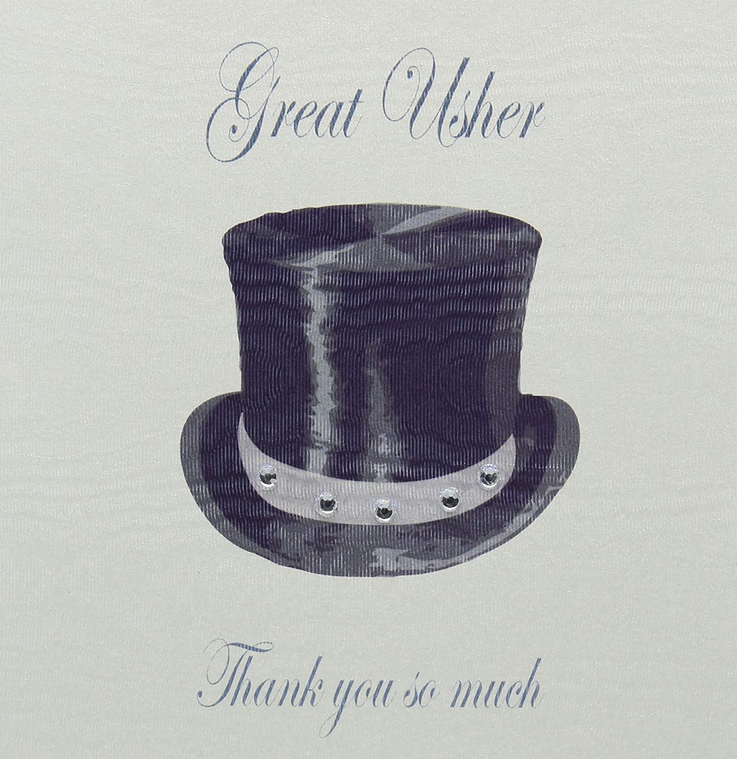 WHITE COTTON CARDS Usher Thank You So Much Wedding Handmade Card, White, PD20, 13.5cm x 13.5 cm