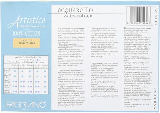 Fabriano ATW BL 4CO 25 °F Echtbuetten Watercolour Paper Tap Emuehl GF 5 x 7-inch, White - Image 2