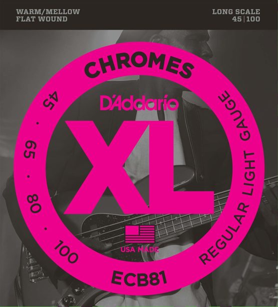 D'Addario ECB81 XL Chromes Regular Light (.045-.100) Electric Bass Guitar Strings