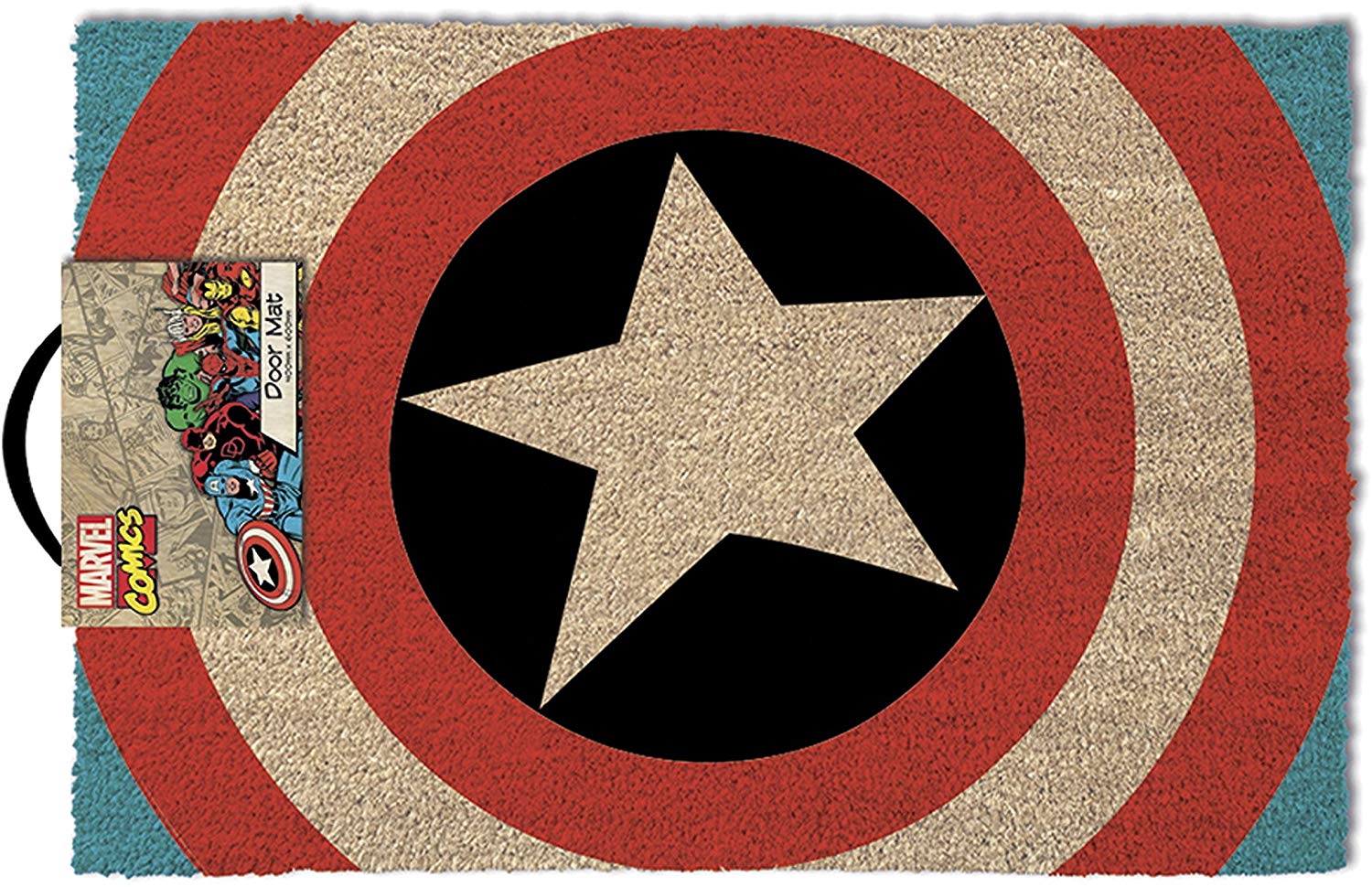 Captain America Floor Mat, Coir, Multi-Colour, 60 x 40 x 1.5 cm, 40 x 60 cm (Rectangular)