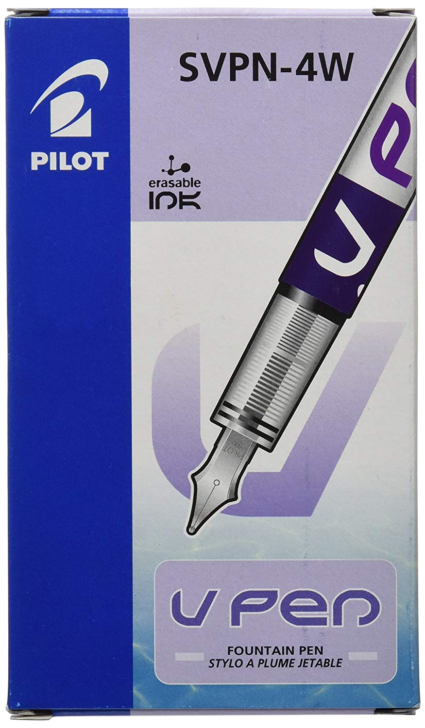 Pilot VPen Disposable Fountain Pen White Barrel 0.58 mm Tip - Pink, Box of 12 - Image 2