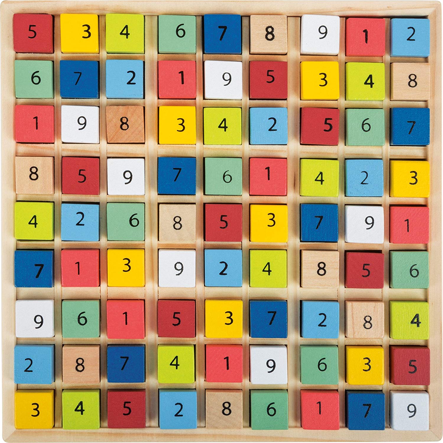 small foot 11164 Colourful Sudoku "Educate" made of wood, with 81 number cubes in bright colours for puzzling from 6 years on - Image 3