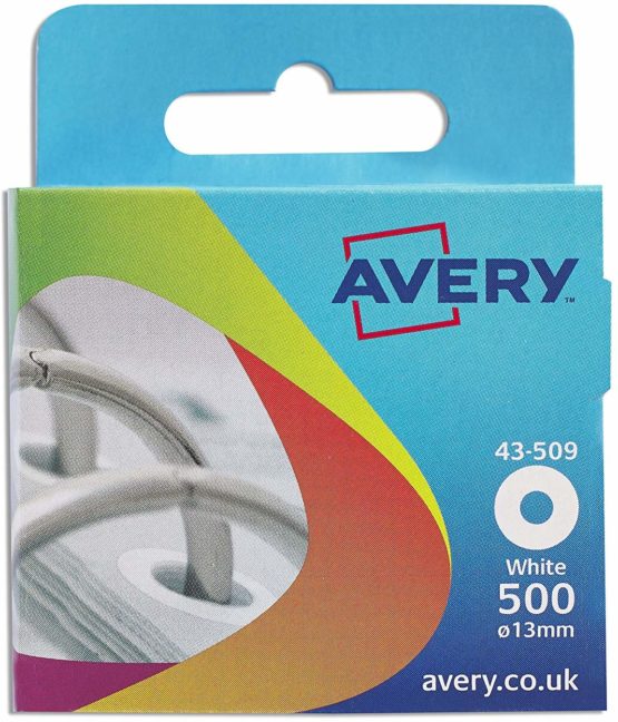 Avery 43-509 Reinforcement Ring (13 mm Dia, 500 Labels) - White