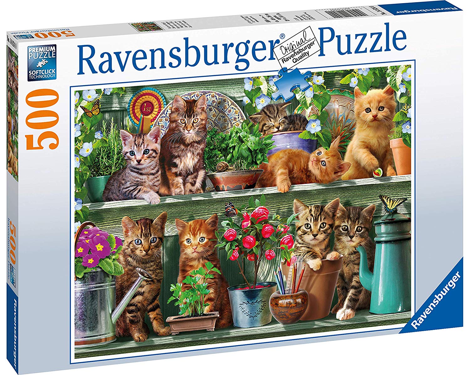 Ravensburger Cats on The Shelf 500 Piece Jigsaw Puzzle for Adults and Kids Age 10 Up, Multicolored, 49,3 x 36,2 x 0,2 cm