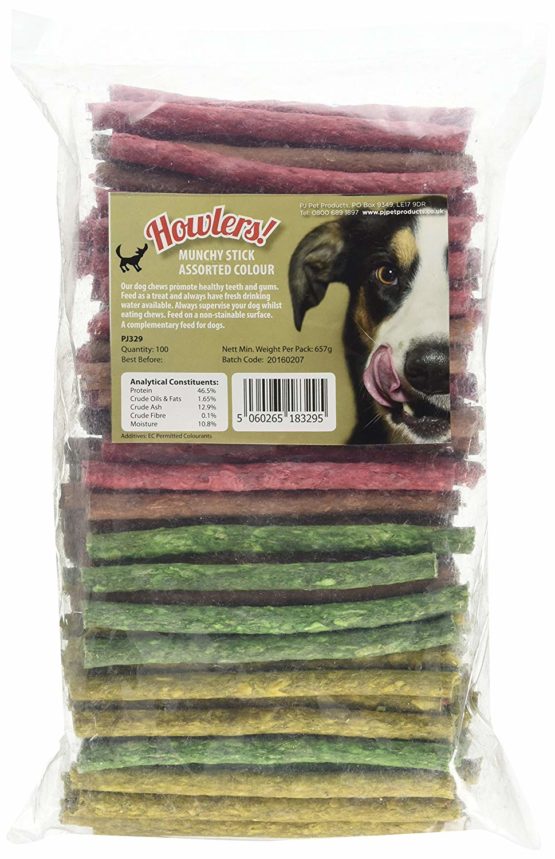 Howlers Assorted Munchy Sticks, 12.5 cm, Pack of 100